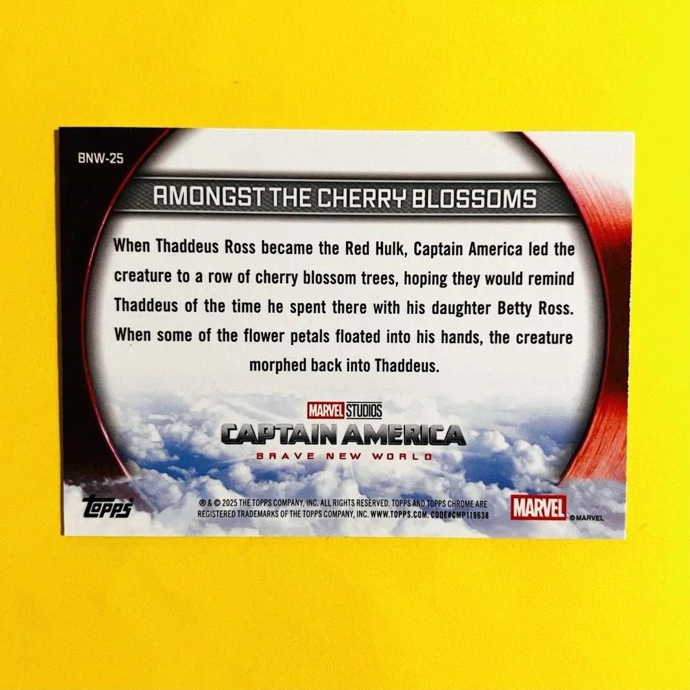 2025 Topps Chrome Marvel Amongst‎ the Cherry Blossoms BNW-25 Captain America